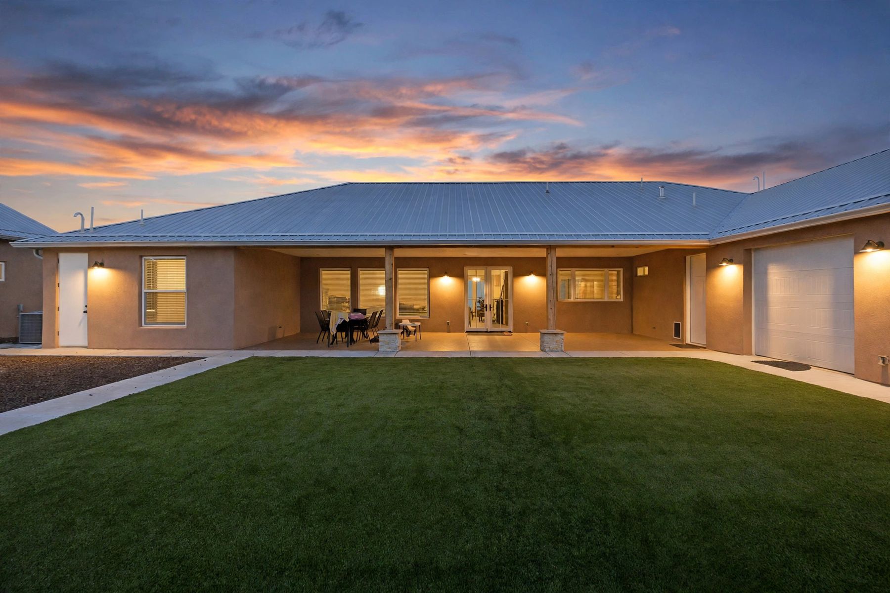 Tijeras — back exterior at twilight