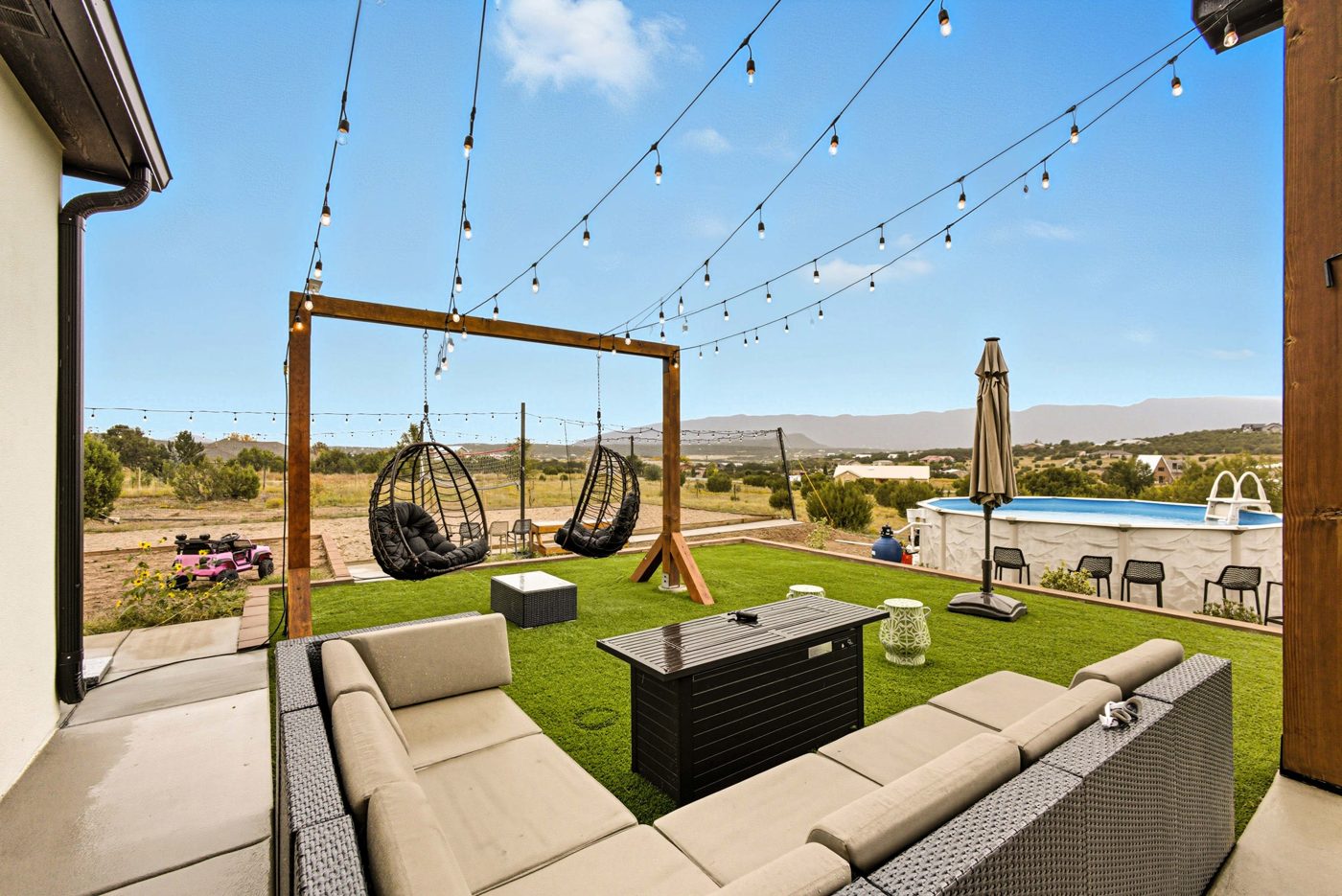 Covered patio and pool terrace, Sandia Park